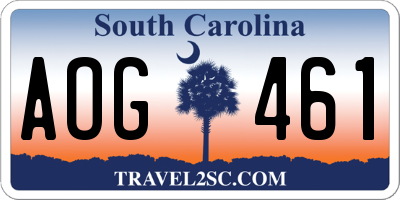 SC license plate AOG461