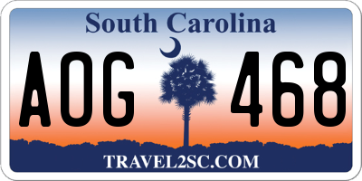 SC license plate AOG468