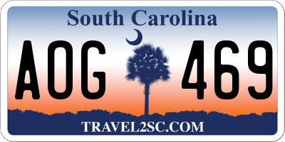 SC license plate AOG469