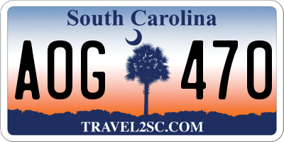 SC license plate AOG470