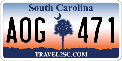 SC license plate AOG471