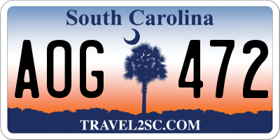 SC license plate AOG472