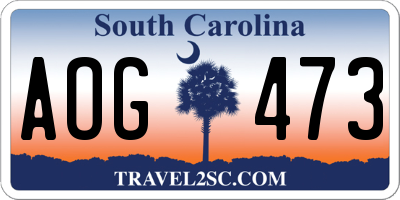SC license plate AOG473