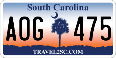SC license plate AOG475