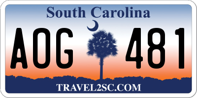 SC license plate AOG481
