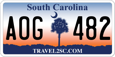 SC license plate AOG482