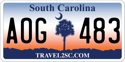 SC license plate AOG483
