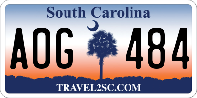 SC license plate AOG484