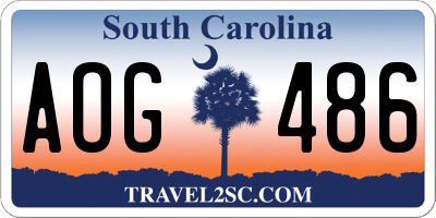 SC license plate AOG486