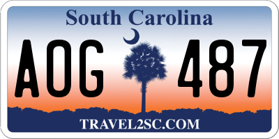SC license plate AOG487