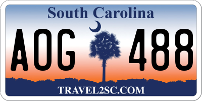 SC license plate AOG488