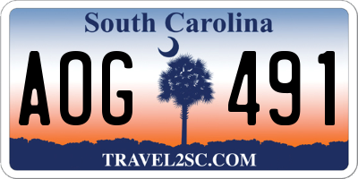 SC license plate AOG491