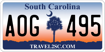 SC license plate AOG495