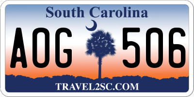SC license plate AOG506