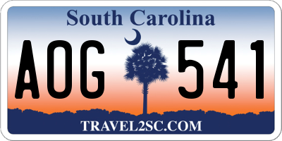 SC license plate AOG541