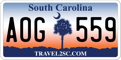 SC license plate AOG559