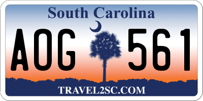 SC license plate AOG561