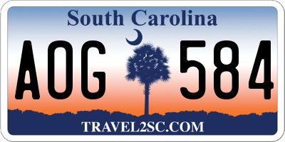 SC license plate AOG584