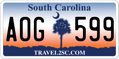 SC license plate AOG599