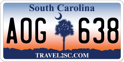 SC license plate AOG638