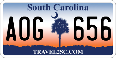 SC license plate AOG656