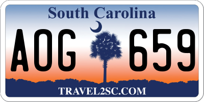 SC license plate AOG659