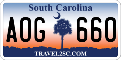 SC license plate AOG660