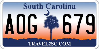 SC license plate AOG679