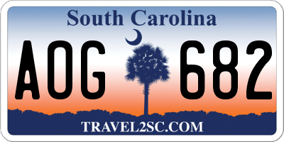 SC license plate AOG682