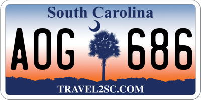 SC license plate AOG686