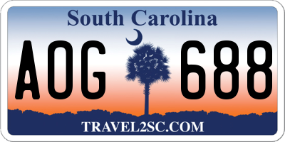 SC license plate AOG688