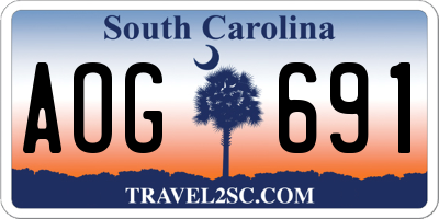 SC license plate AOG691