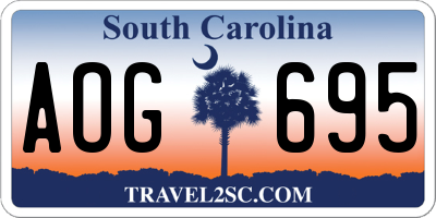 SC license plate AOG695