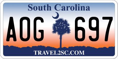 SC license plate AOG697
