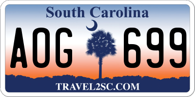 SC license plate AOG699