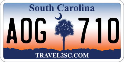 SC license plate AOG710