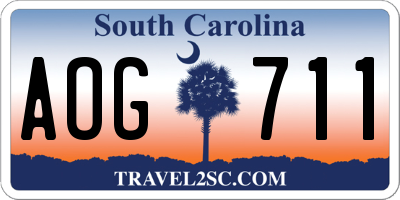 SC license plate AOG711