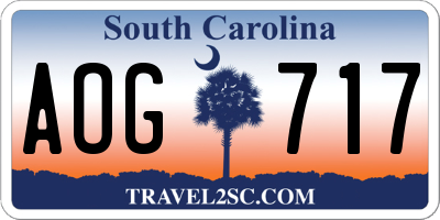 SC license plate AOG717