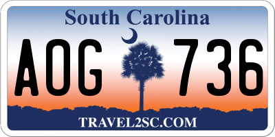 SC license plate AOG736