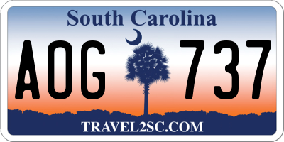 SC license plate AOG737