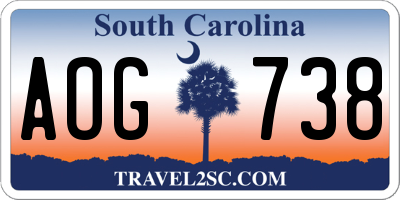 SC license plate AOG738