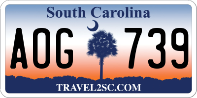 SC license plate AOG739