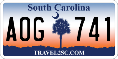 SC license plate AOG741
