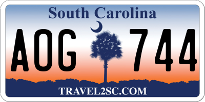 SC license plate AOG744