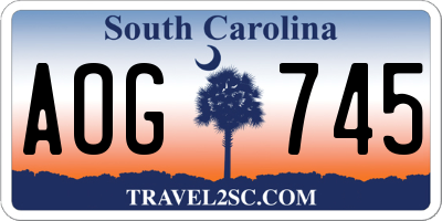 SC license plate AOG745