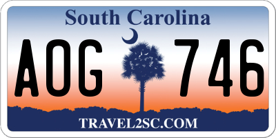 SC license plate AOG746