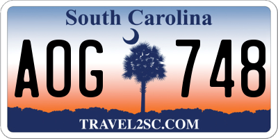 SC license plate AOG748