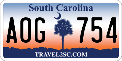 SC license plate AOG754