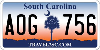 SC license plate AOG756