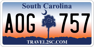 SC license plate AOG757